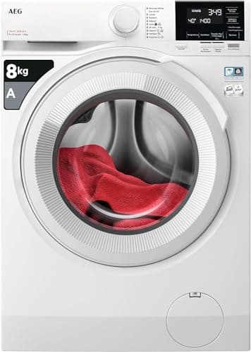 AEG Serie 7000 Lavatrice a Carica Frontale 8 kg, LR7G84BW, Classe A con Precise Wash & Cesto Care Drum, 847x596x572 mm, Bianco