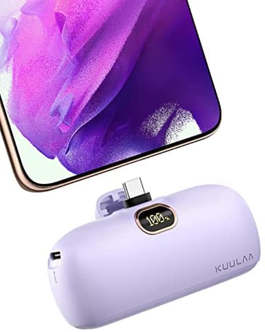 Kuulaa Power Bank 5000mAh, Ultra-piccolo & Ultra-compatto Caricatore Portatile USB C PD Ingressi & Uscite Mini Powrbank Batteria Esterna per iPhone 15 Android Samsung Huawei e altri Telefoni USB C