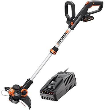 WORX WG163E Decespugliatore Tagliabordi a Batteria 20V, stelo in Alluminio regolabile , Rasaerba Elettrico da Giardino, Diametro Taglio 30 cm e filo da 1.65 mm - 2 Batterie Incluse