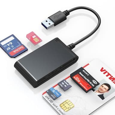Lettore Smart Card Firma Digitale - Lettore Smart Card Tessera Sanitaria - Lettore Smart Card CNS, Lettore di Smart CRS/CNS/MicroSD/SD/MMC/SIM/M2/Memory Stick Pro Duo 7 in 1 Lettore per Windows