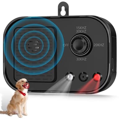JARMAPOZ Dispositivo Anti-Abbaio per Cani, Dispositivo Dissuasore Ultrasonico per Abbai con 3 modalità, Ricaricabile, Efficace Fino a 50FT, Sicuro per Cani Piccoli, Medi e Grandi