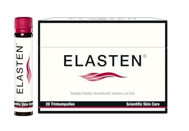 ELASTEN. Il collagene da bere originale tedesco per una bella pelle dall'interno, contro le rughe e il rilassamento cutaneo, 28 fiale da bere da 25 ml.