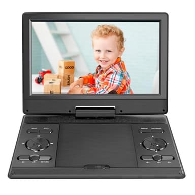 Lettore DVD portatile da 14,9" con schermo HD da 12,1", batteria ricaricabile, supporto per trasmissione USB/SD/AV, schermo Sync TV/proiettore, nero, YOOHOO