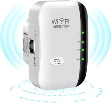 Ripetitore WiFi Potente per Casa Amplificatore WiFi 2024 Più Recente WLAN Ripetitore WiFi Extender 300Mbit/s 2.4GHz, Porta LAN, Supporta Modalità Ripetitore/Router/AP
