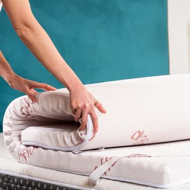 Topper Matrimoniale 160x190 in Foam per Materasso Correttore Alto 6 cm con Rivestimento Sfoderabile e Lavabile Futon Top per Letto e Divano Letto per Massimo Comfort e Sonno Migliore