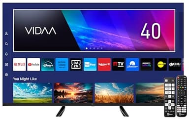 TELE System Smart TV 40 Pollici Full HD TS40FLFHDSMV15, Televisore LED Frameless, Powered by VIDAA, Certificato CAM tivùsat HD, HDR10 HLG, HbbTV, Doppio Telecomando.