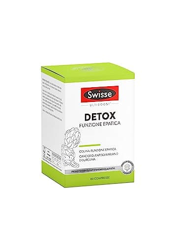 Swisse Ultiboost Detox Funzione Epatica - 60 Compresse, Colina, carciofo, cardo mariano, curcuma, azione detossificante, integratore detox, 2 compresse al giorno
