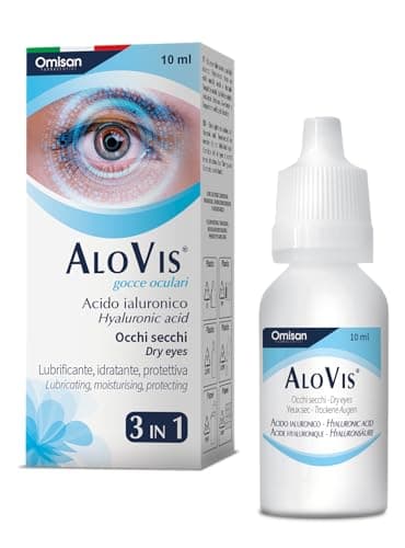 Alovis 3 in 1 - Lubrificante, Reidratante, protettivo. Collirio con Acido ialuronico - 10 ml