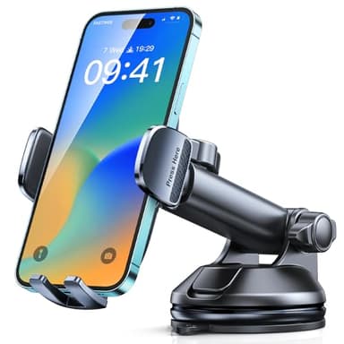CIRYCASE Porta Cellulare Auto, [Presa Superiore] Supporto Telefono Auto 360° Ruotabile Cruscotto e Parabrezza, 2025 Aspirazione Ventosa Porta Telefoni Automobile Rifiniture Interne per Cellulari 4-7"