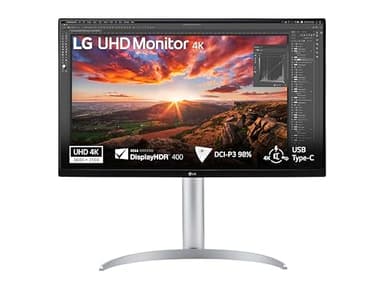 LG 27UQ750 Monitor 27" Ultra HD 4K, 3840x2160, HDR 400, DCI-P3 95%, 144Hz, HDMI 2.1, DisplayPort, USB-C (90W), Speaker Stereo 10W, Pivot, Reader Mode, Flicker Safe, Bianco