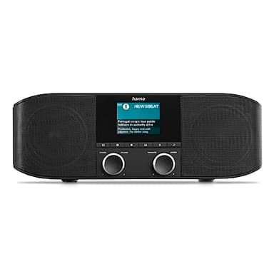 Hama Radio Internet WLAN e DAB Radio DAB Plus Radio con Bluetooth da cucina, Internet Radio DAB+, radio digitale stereo, Bluetooth, sveglia, Aux 3,5 mm, radio FM, colore nero
