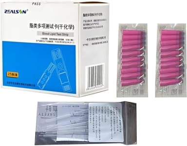 JuanNest 25 Strisce, Misuratore Colesterolo E Trigliceridi per La Misurazione del Colesterolo Totale, Misuratore Colesterolo, LDL, HDL (Dispositivo Non Incluso, Solo Strisce Reattive)