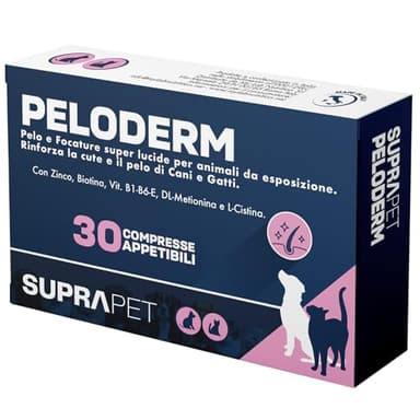 Suprapet Peloderm per Cane e Gatto 30 compresse a base di Biotina, Zinco, Vitamine B, Metionina e Cistina per il Benessere e la lucentezza del Pelo | Mangime Complementare