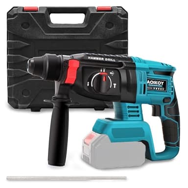 Martello Demolitore Senza Fili 21V, Tassellatore a Batteria con Motore Senza Spazzole, Foratura Fino a 32 mm di Diametro, Impugnatura Regolabile a 360° e Batteria Makita Compatibile(senza batteria)