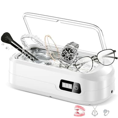 HyAdierTech Pulitore Ultrasuoni Professionale, 49000Hz Pulitore ad Ultrasuoni, 600mL Lavatrice Ultrasuoni, con 4 Timer Digitale, Display a LED, per Gioielli, Occhiali, Orologi, Anelli, Collane, Rasoi