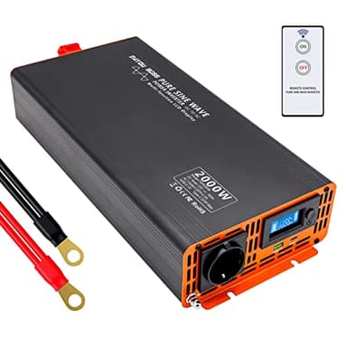 DATOUBOSS Inverter 12v 220v Onda Sinusoidale Pura 2000W/4000W Power Inverter Convertitore DC 12V a AC 220V 230V con LCD Display & Type-c e 1 presa AC e 1 Porte USB per Auto,Camion Camper