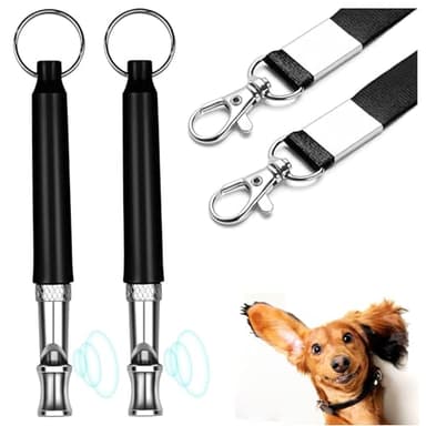Fischietto per Cani, per Il Richiamo dei Fischietto per Cani Antiabbaio, Silenzioso Fischietto Ultrasuoni per Cani, Regolabile Fischietto Antiabbaio per Cani, con Cordoncino, 2 Pack