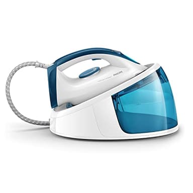 Philips FastCare Compact Ferro da Stiro con Caldaia - 2400W, Colpo di Vapore 300g, Pressione 5,2 Bar Serbatoio 1,5 l, Bianco/Blu (GC6722/20)