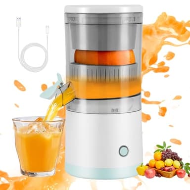 Spremiagrumi Elettrico Ricaricabile, Portatile Spremiagrumi con USB, Smontabile, Professionale Estrattore Frutta per Arance, Limoni, Pompelmi, Include Spazzola per la Pulizia