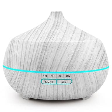 Airymium Diffusore di Oli Essenziali Ultrasuoni: 400ml Diffusore di Aromi Umidificatore Diffusore Ambiente Elettrico Vaporizzatore per aromaterapia con 7 Colori LED & 4 Timer per Ufficio Casa - Bianco