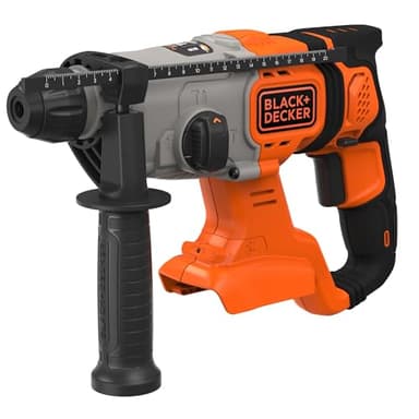 BLACK+DECKER Trapano a percussione SDS-Plus a batteria da 18 V, energia d'urto 1,2 J, 3 modalità, include punta per calcestruzzo da 6 mm e scatola del kit, BCD900B-XJ