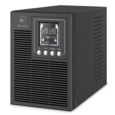 Atlantis A03-OP1002 UPS OnLine Gruppo di Continuità Server Doppia conversione Onda Sinusoidale Pura 1000VA 900W, Tower, display LCD, USB, seriale RS-232, 4 uscite IEC, porta EPO, slot SNMP, 2x12V-9Ah