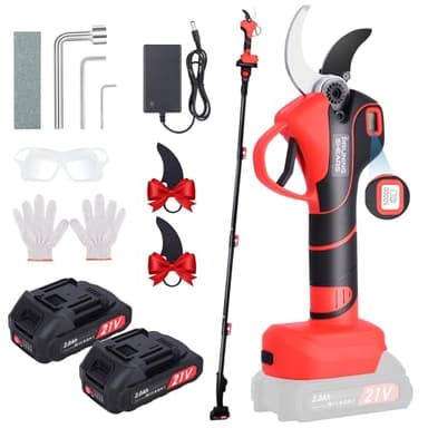 Forbici Elettriche da Potatura a Batteria 50 mm con Asta Telescopica da 2 Metri: Forbici Elettriche da Potatura, 6-8 Ore di Lavoro, Forbici da Potatura per Giardinaggio, Alberi da Frutto