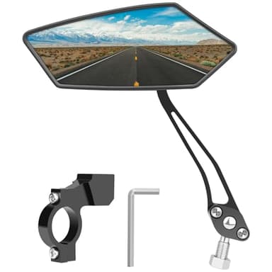Specchietti per Bicicletta, [1 Pcs,Sinistra]Diyife Specchietto Retrovisore, Girevole a 360° Specchietto Bici,Regolabile Specchietto per Monopattino Elettrico, Moto, Bici