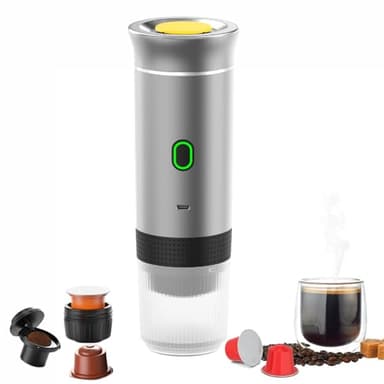 iFCOW Macchina per caffè espresso portatile, macchina da caffè espresso da viaggio, piccola macchina da caffè elettrica per casa, viaggi, campeggio, escursionismo, ufficio