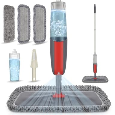 Lavapavimenti a Spruzzo, MEXERRIS Scopa Lavapavimenti Mocio Spray Lavapavimenti Microfibra Mocio con Spray Professionale Spray Mop con 3 Cuscinetti Riutilizzabili per tutti i pavimenti