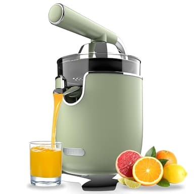 Cecotec Spremiagrumi Elettrico a Braccio Xqueeze RetroJuice 1000 Verde. 1000W, Filtro Acciaio Inox, 2 Coni Rimovibili di 2 Dimensioni, Leva e Sistema Antigoccia, Arance, Lavabile in Lavastoviglie