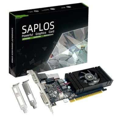 SAPLOS GTX 750 Ti Scheda Video 4 GB 128 bit, HDMI, VGA, DVI-D, Scheda grafica basso profilo PC, computer GPU, Low Power, PCI Express x16, DirectX 12