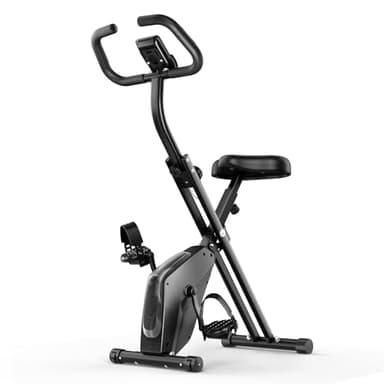 Dskeuzeew Cyclette da Casa, Cyclette Pieghevole, Resistenza Magnetica Regolabile a 8 Livelli, Display LCD, Bicicletta da Ciclismo da Interno Salvaspazio