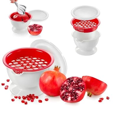 Avilia Pulisci Sgrana e Spremi Melograno 3 in 1 Senza BPA - Separatore Semi, Estrazione Succo e Contenitore per Conservazione Succo Naturale