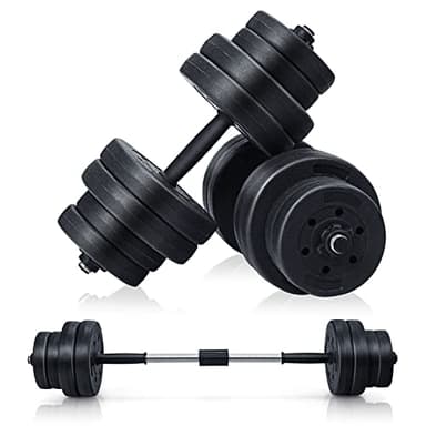 KOMFOTTEU Manubri Palestra 30 kg, Set Pesi Palestra Casa 2 in 1, Manubri Regolabili con Tubo di Collegamento Multifunzione e Professionale per Uomini e Donne, Bilanciere Palestra per Fitness