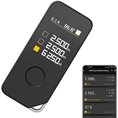 HOTO Misuratore di Distanza Laser Pro con Bluetooth, Misurazione in Tempo Reale, USB-C, 5 Modalità, Schermo a Colori LED, 850 mAh, 0.05-50 m, Unità M/Ft/in, Strumento Telemetro ad Alta Precisione