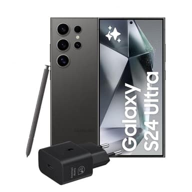 Samsung Galaxy S24 Ultra Smartphone AI, Caricatore incluso, Display 6.8'' QHD+ Dynamic AMOLED 2X, Fotocamera 200MP, RAM 12GB, 512GB, 5.000 mAh, Titanium Black [Versione italiana]