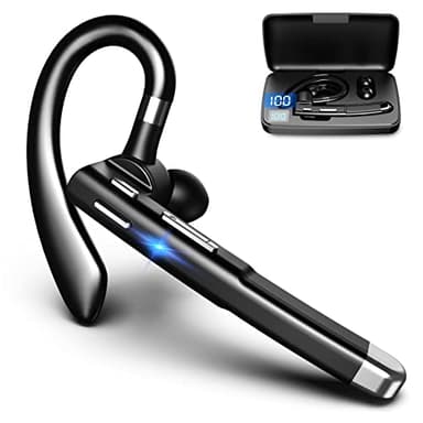 Euakee Auricolare Bluetooth Singolo, V5.1 CVC Cancellazione Rumore Cuffie Wireless Bluetooth con Doppio Microfono, 40 Ore Di conversazione per Guida/Lavoro for iOS Android