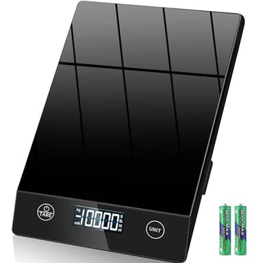 Bilancia cucina digitale, Bilancia da cucina in vetro elegante da 10 kg con funzionamento a pulsante touch, alta precisione 1g e funzione tara, ideale per uso domestico e culinario (Nero)