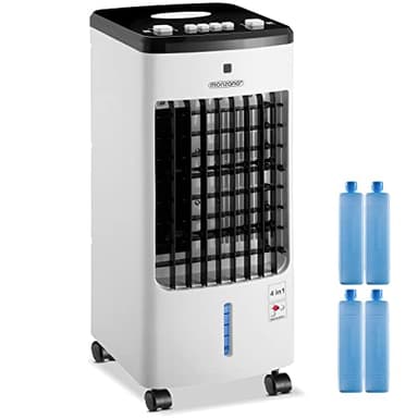 Monzana Condizionatore Portatile 4in1 60W 330m³/h 3,5 litri 4 Ghiaccioli Ventilatore Ionizzatore