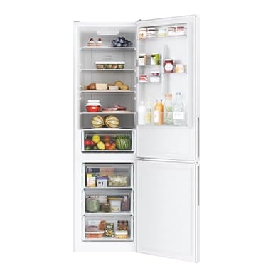 Candy Fresco, CCE3T620EW, Frigorifero Combinato, Libera Installazione, 377Litri, 38/C dB, 2 Porte, Total No Frost, Connesso, Sistema Flexy, Bianco, AxLxP 200x59,5x65,8 cm [Classe energetica E]
