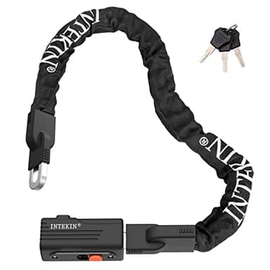 Catena Bicicletta da 90 cm, pesante Catena Bici Antifurto, Lucchetto a Catena in acciaio Temprato da 8 mm, Catena di Serratura per Moto, E-Bike, Recinzione, Cancello, 3 Chiavi