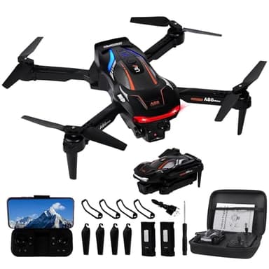 Gerbala Drone Pieghevole per Bambini e Principianti, Drone Wi-Fi FPV con Fotocamera HD 1080P, Grandangolare a 120°, Flip 360°, Decollo/Atterraggio con Un Tasto, Follow Me, 2 Batterie