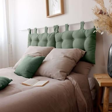 ED ENJOY HOME Panama Testiera per Letto, Cotone, Argilla/Verde, Full