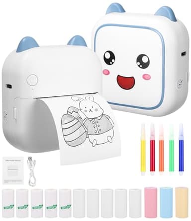 Zounin Mini Stampante Fotografica,Mini Stampante Fotografica Termica Bluetooth con Ricarica USB,wireless Stampante Portatile,compatibile con iOS Android,per Note,Immagini,Foto,Diari,fai da te