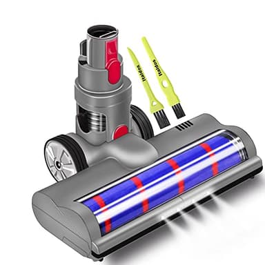 Italdos Spazzola Motorizzata Elettrica Turbo compatibile per Dyson V7 V8 V10 V15 V11 V12 Sgancio Rapido con Rullo Setole Morbide per Parquet Piastrelle Marmo con Luce LED e Ruote Grande