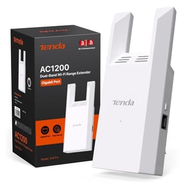 Tenda A18 Pro Ripetitore WiFi, Amplificatore Segnale AC1200 Mbps Dual Band 5Ghz e 2.4Ghz, WiFi Extender e Access Point, Porta Gigabit, LED Segnale intelligente, WPS, WPA2, Controllo APP