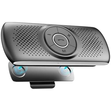 AGPTEK Vivavoce Auto Bluetooth 5.0 con Siri Assistente Comandi Vocali di Google Altoparlante Kit e Scheda TF Supporto per Aletta Parasole Connessione Automatica, Nero