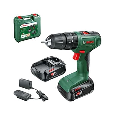 Bosch Home and Garden, Trapano con Percussione a Batteria EasyImpact 18 V-40 (2 Batterie da 2.0 Ah, Sistema 18 Volt, in Custodia per il Trasporto), Easyimpact 18 V-40, Mandrino 13mm