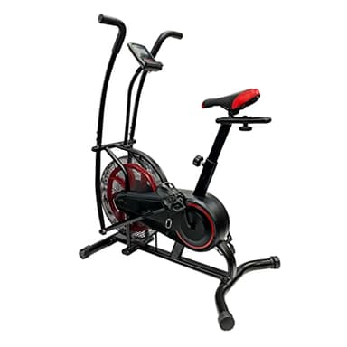 Ultrasport Air Bike, con sistema di freno a nastro silenzioso per l'allenamento della potenza, grande ruota eolica per la resistenza dell'aria, con manubrio mobile per l'allenamento delle braccia